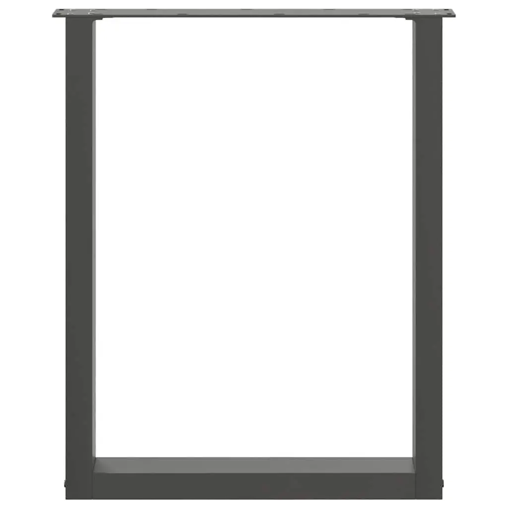 Black Steel U-Shaped Dining Table Legs, 70x72-73cm, Set of 2