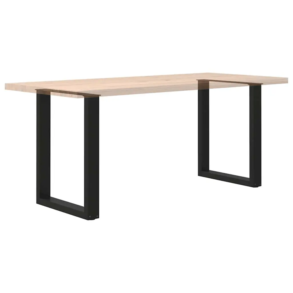 Black Steel U-Shaped Dining Table Legs, 70x72-73cm, Set of 2