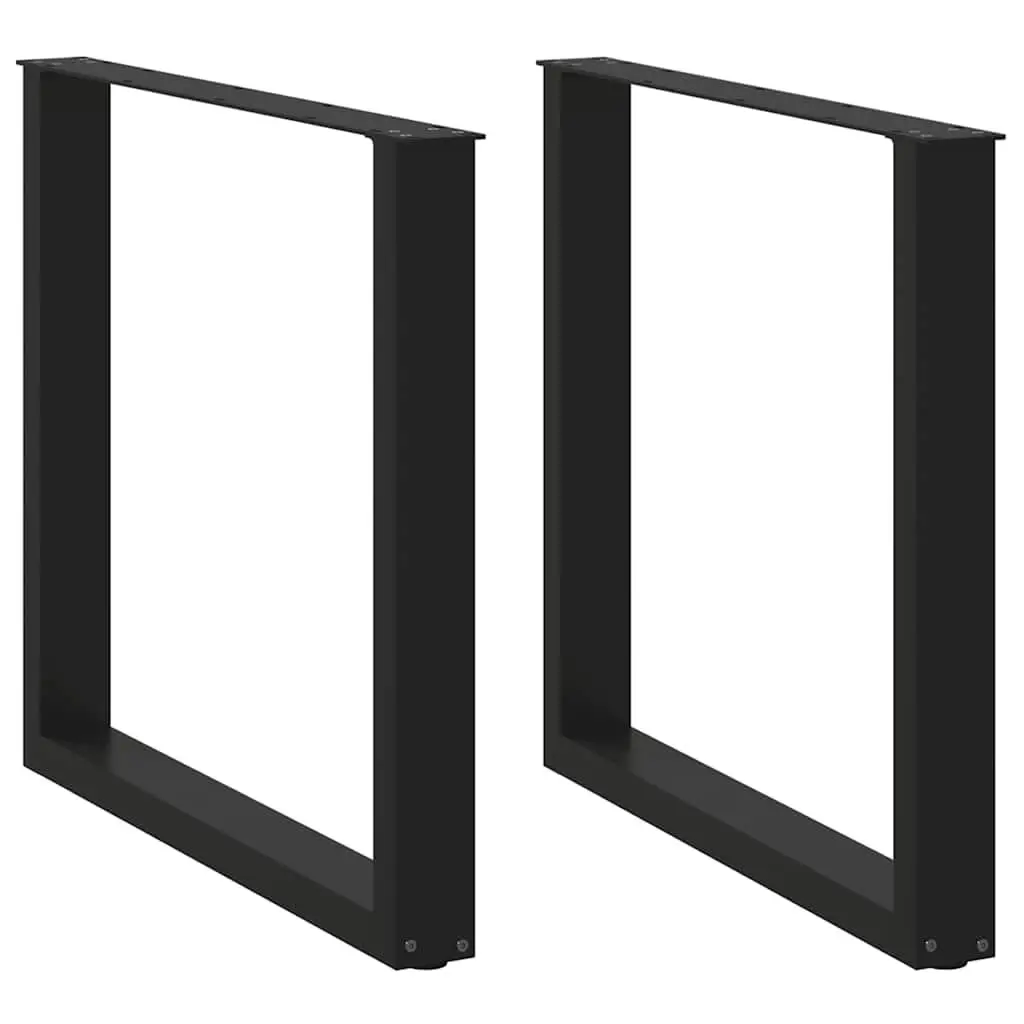 Dining Table Legs U-Shaped Steel 2pcs Black 80x72-73cm Support Frame
