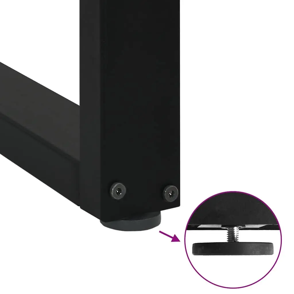 Dining Table Legs U-Shaped Steel 2pcs Black 80x72-73cm Support Frame