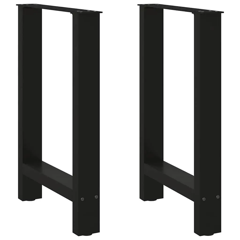 Dining Table Legs Adjustable Levelers Square Black Steel 60x72-73cm Pair