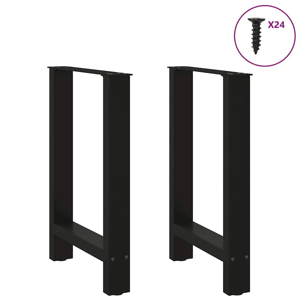 Dining Table Legs Adjustable Levelers Square Black Steel 60x72-73cm Pair
