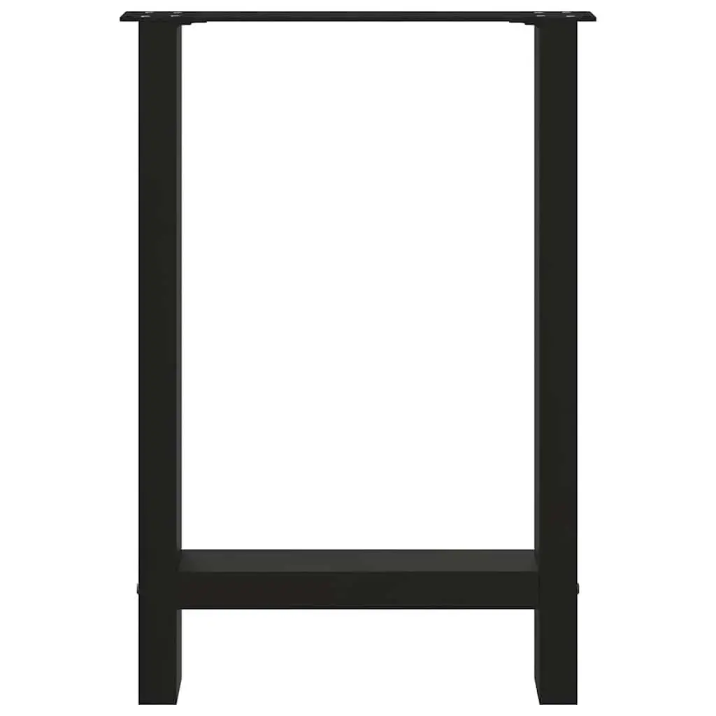 Dining Table Legs Adjustable Levelers Square Black Steel 60x72-73cm Pair