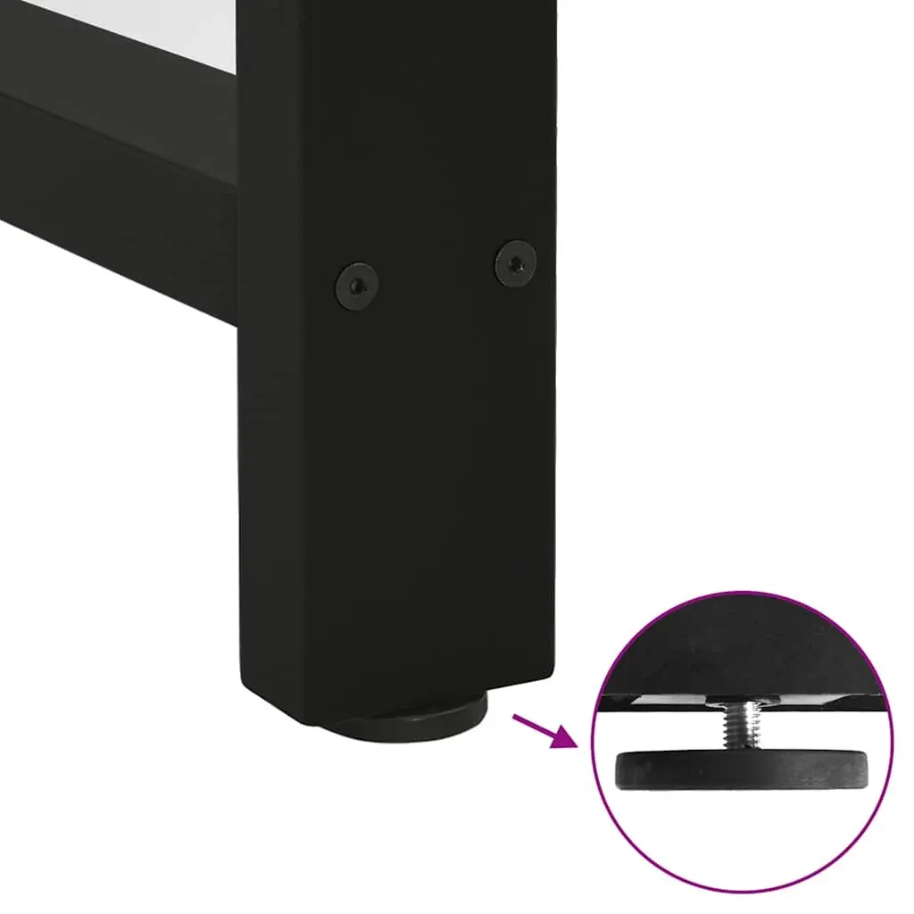 Dining Table Legs Adjustable Levelers Square Black Steel 60x72-73cm Pair