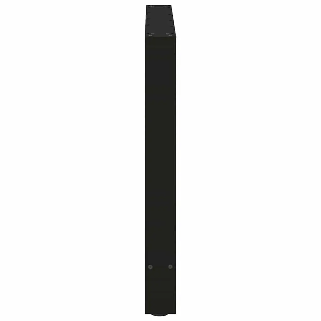 Dining Table Legs Black Steel Pair 70x72-73cm Square Design Adjustable Levelers