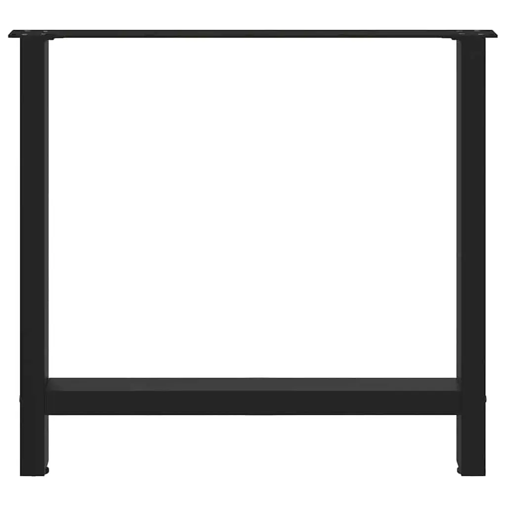 Dining Table Legs Black Steel Pair Adjustable Levelers 80x72-73cm Support
