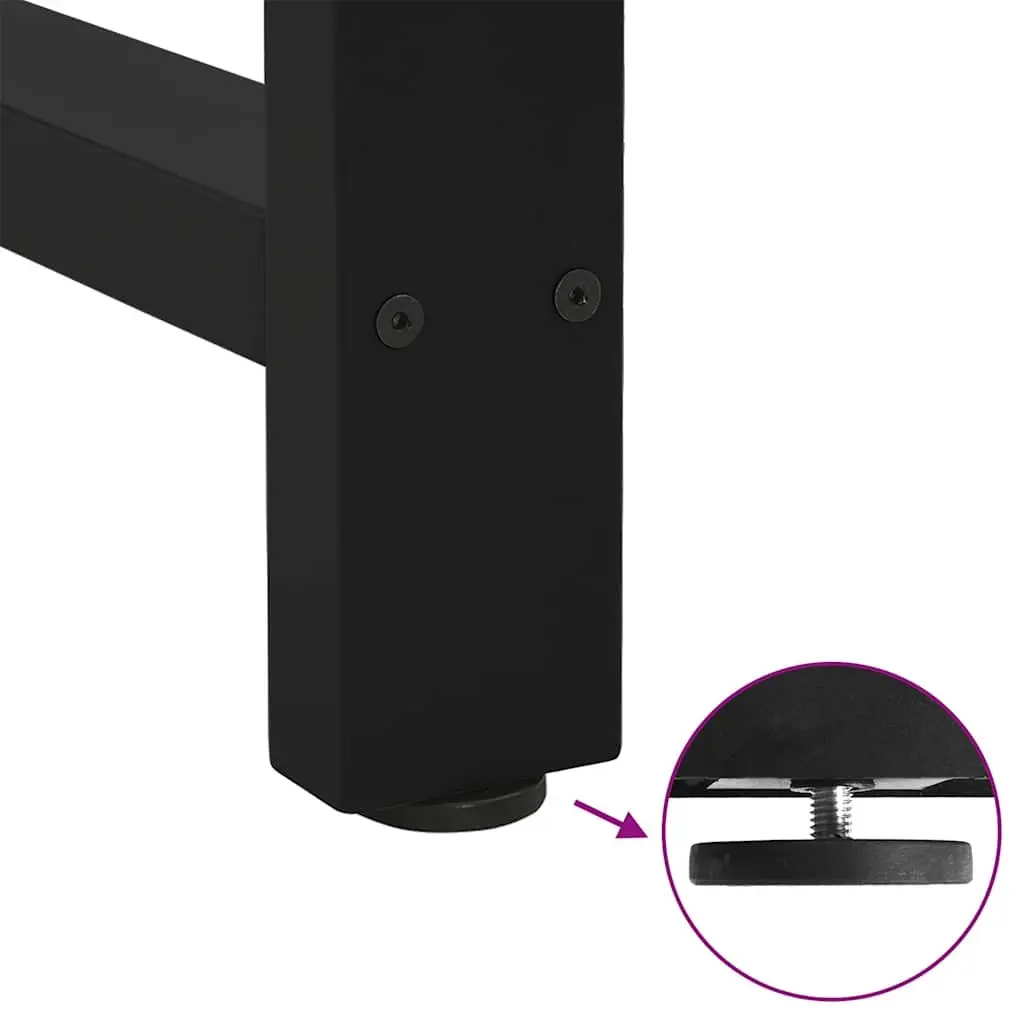 Dining Table Legs Black Steel Pair Adjustable Levelers 80x72-73cm Support