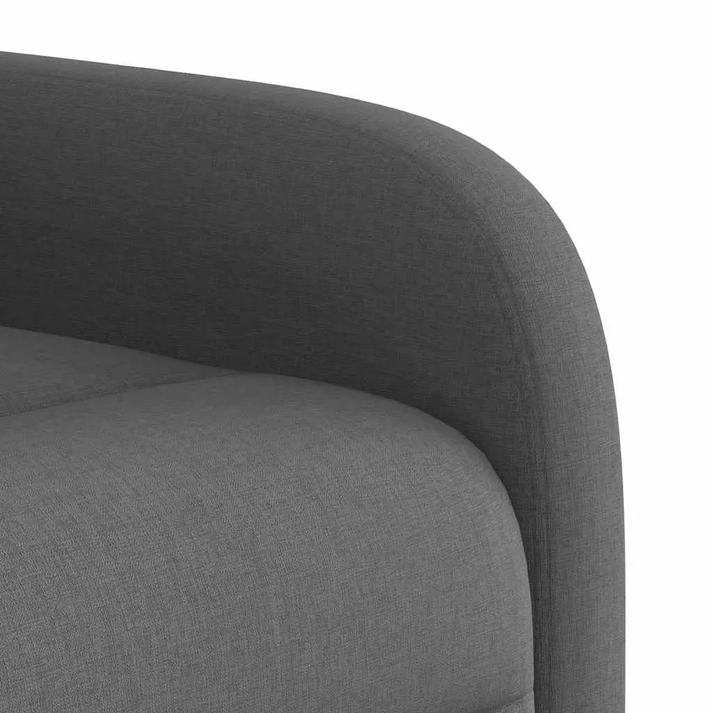 Massage Recliner Chair Grey Fabric Manual Recline Vibration 6 Points