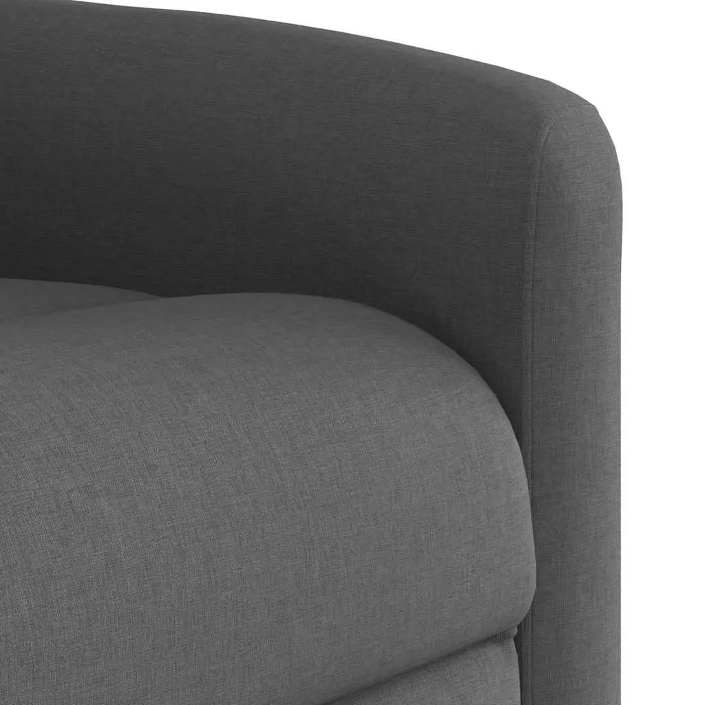 Massage Recliner Chair Grey Fabric Manual Recline Vibration Armchair Lounge