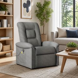 Unwind in Your Grey Fabric Massage Recliner Chair