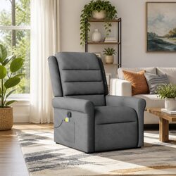 Friendly Grey Fabric Recliner Chair for Relaxation