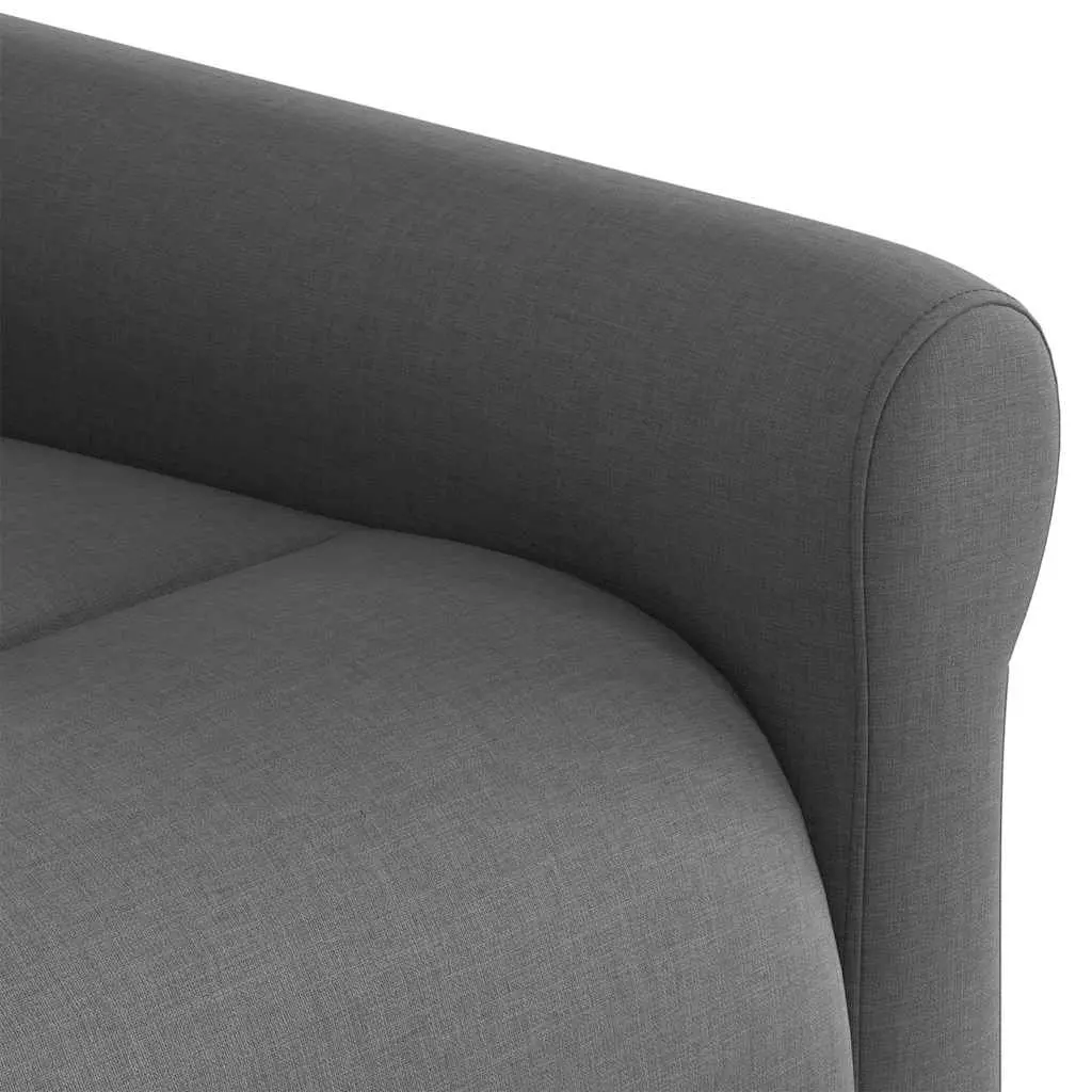 Massage Recliner Chair Manual Recline Grey Fabric 135 Degrees Vibration Massage Armchair