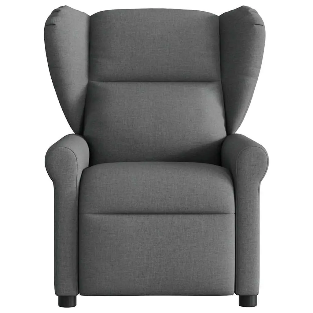 Massage Recliner Chair Manual Recline Vibration Grey Fabric