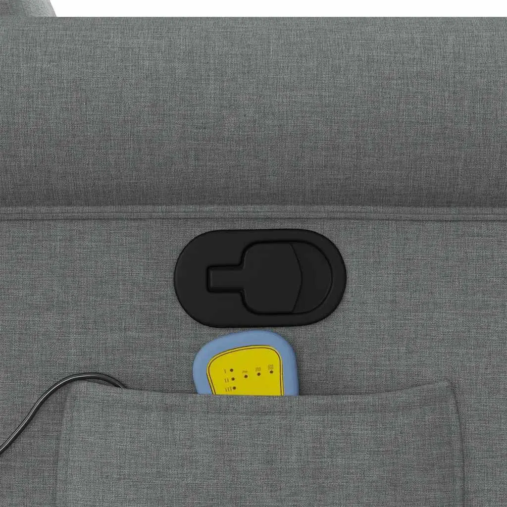 Massage Recliner Chair Manual Recline Vibration Grey Fabric