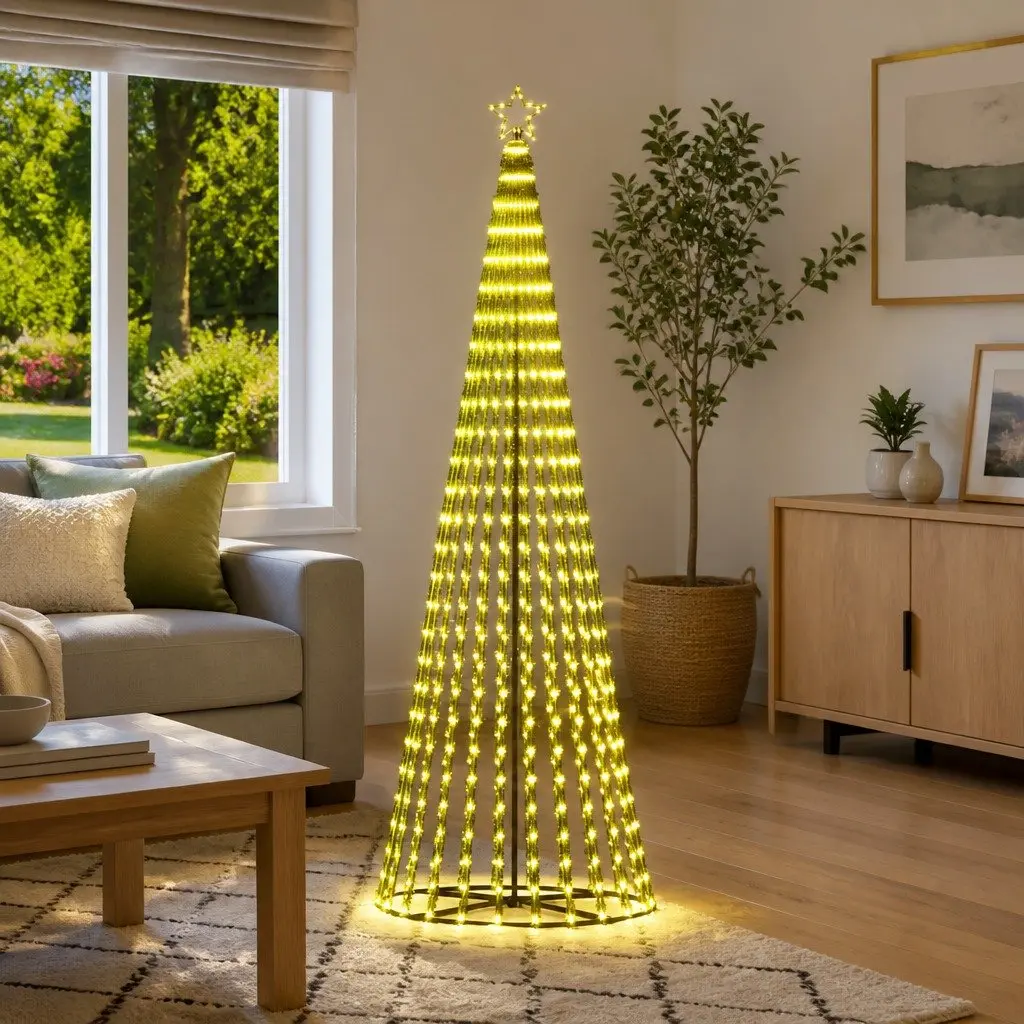 LED Christmas Tree 250cm Warm White Lights 8 Effects