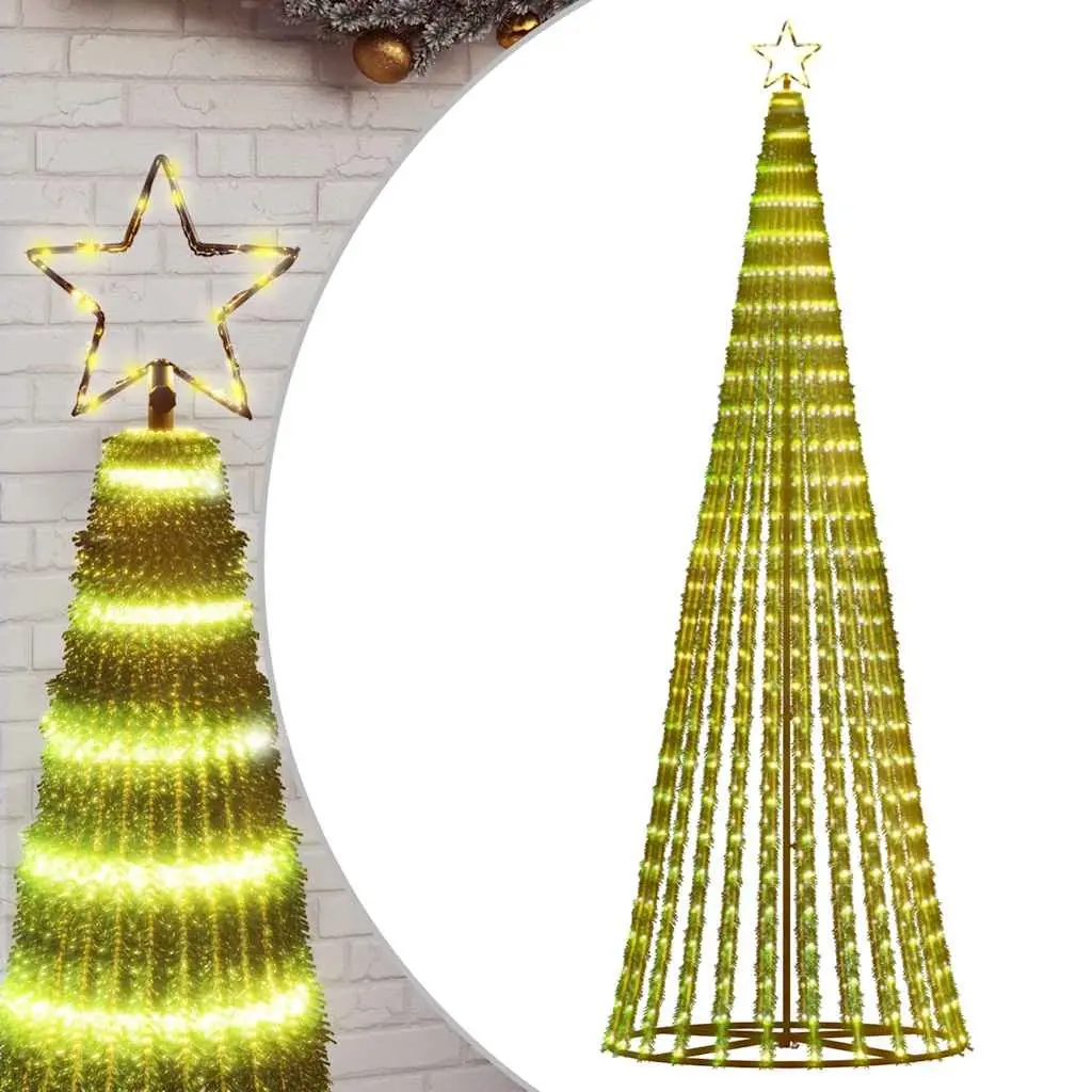 LED Christmas Tree 250cm Warm White Lights 8 Effects
