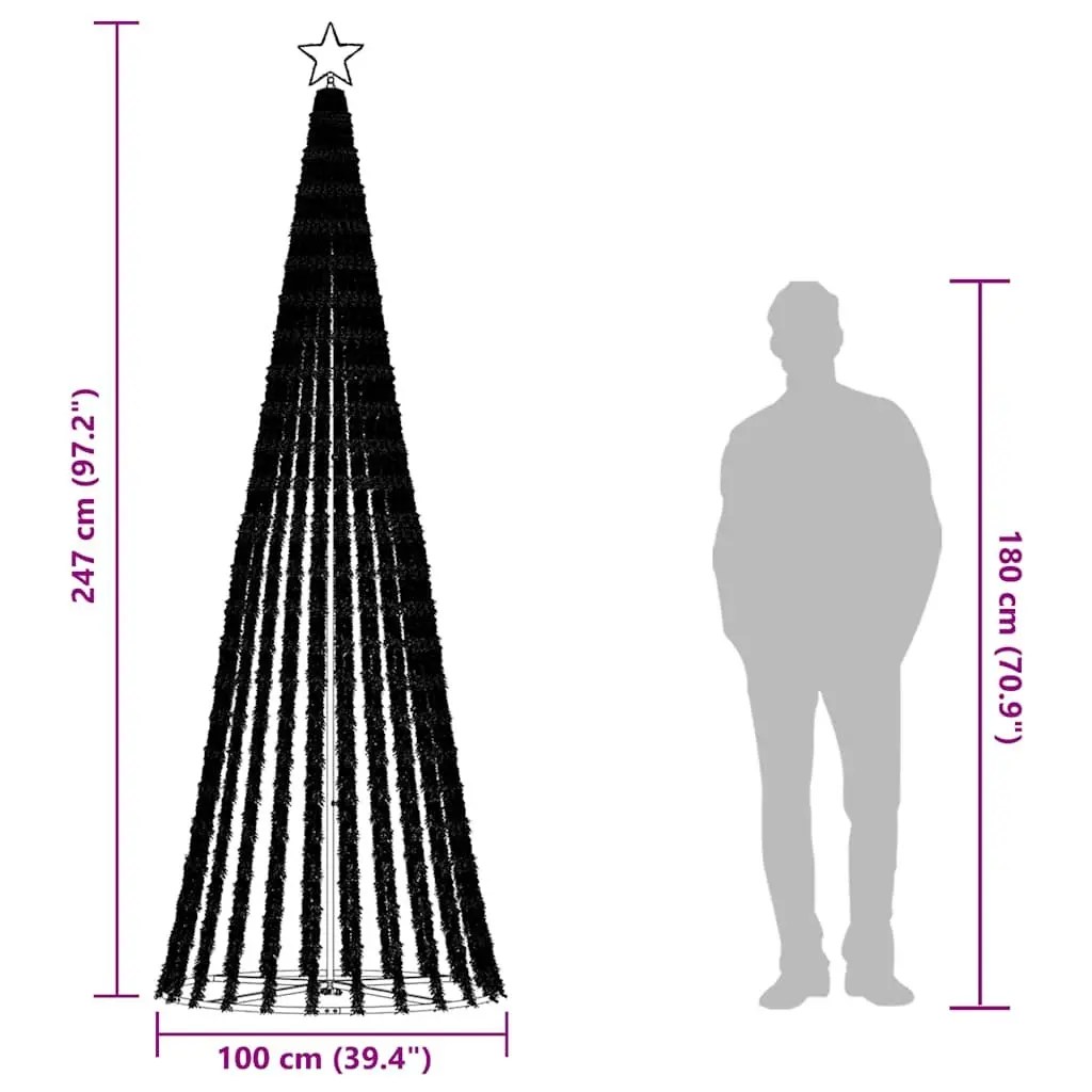 LED Christmas Tree 250cm Warm White Lights 8 Effects