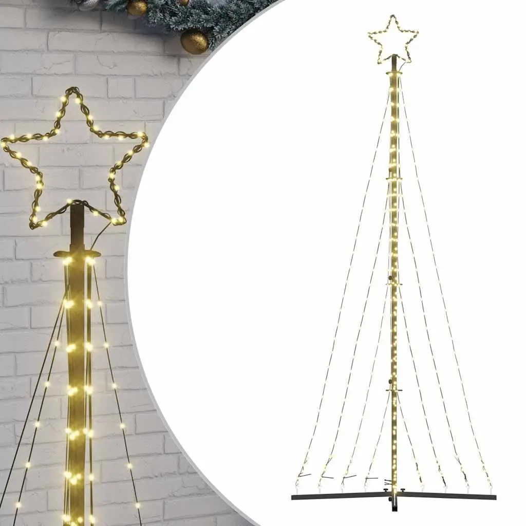 LED Christmas Tree Warm White Lights 240cm 8 Effects Indoor Outdoor Holiday