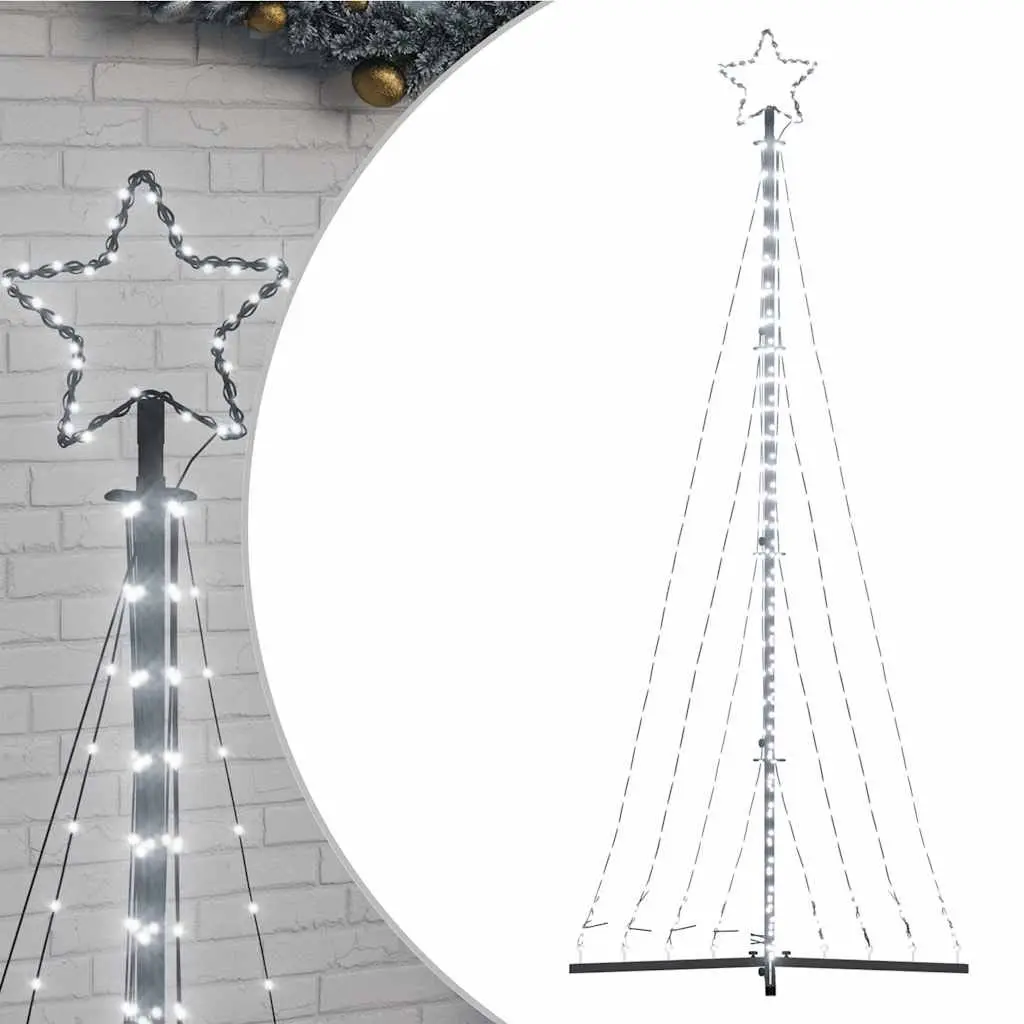 LED Christmas Tree 240cm Cold White Lights 8 Effects Indoor Outdoor