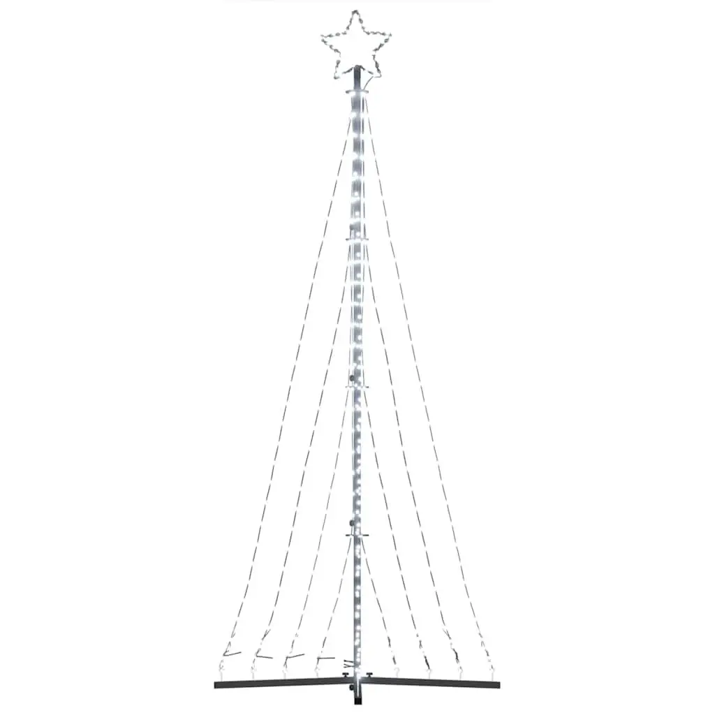 LED Christmas Tree 240cm Cold White Lights 8 Effects Indoor Outdoor