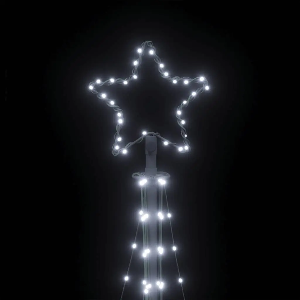 LED Christmas Tree 240cm Cold White Lights 8 Effects Indoor Outdoor