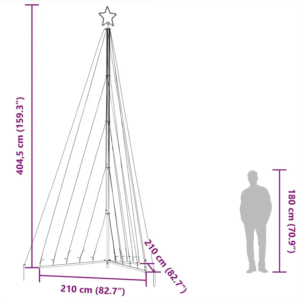 LED Christmas Tree Warm White Lights 570 LED 4045cm 8 Effects Indoor Outdoor Decoration
