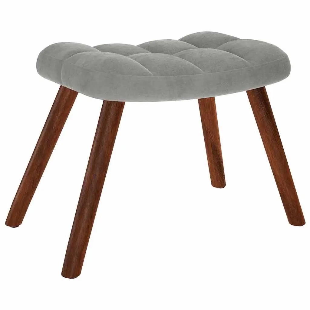 Grey Velvet Rocking Chair with Matching Footstool