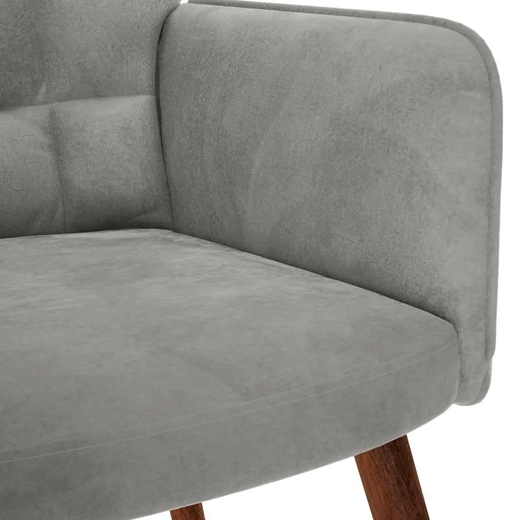 Grey Velvet Rocking Chair with Matching Footstool