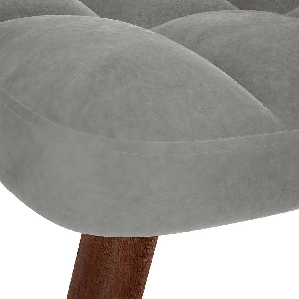 Grey Velvet Rocking Chair with Matching Footstool