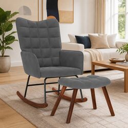 Your New Favourite Grey Velvet Rocking Chair