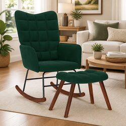 Your New Favorite Green Velvet Rocking Chair