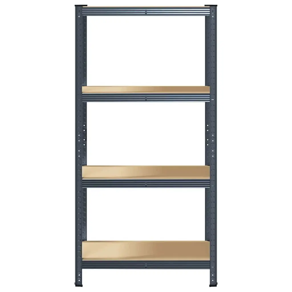 4-Layer Industrial Storage Shelf Anthracite Steel Frame Engineered Wood
