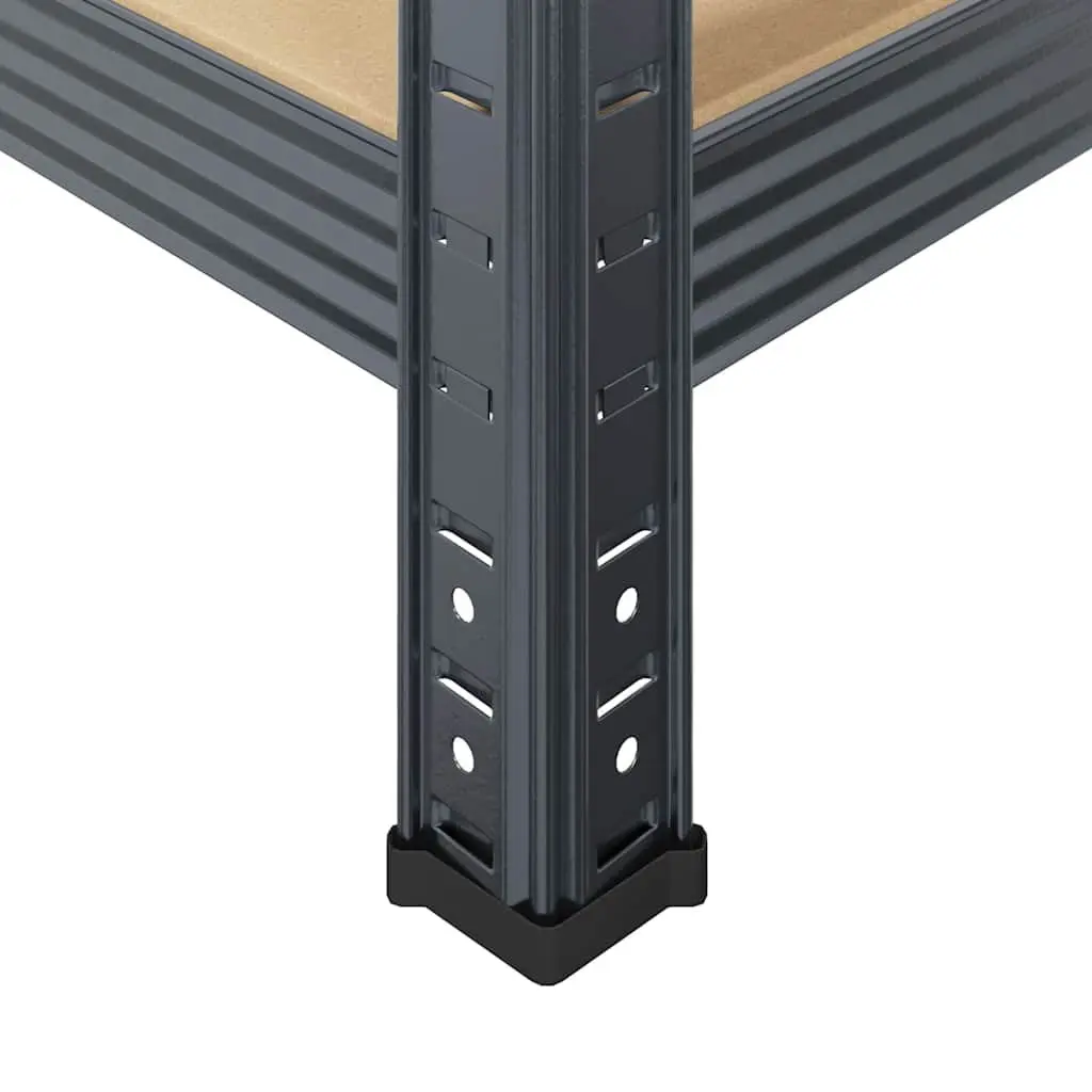 4-Layer Industrial Storage Shelf Anthracite Steel Frame Engineered Wood