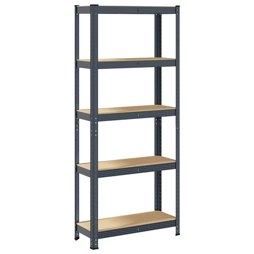5-Layer Storage Shelf Anthracite Steel Frame Engineered Wood