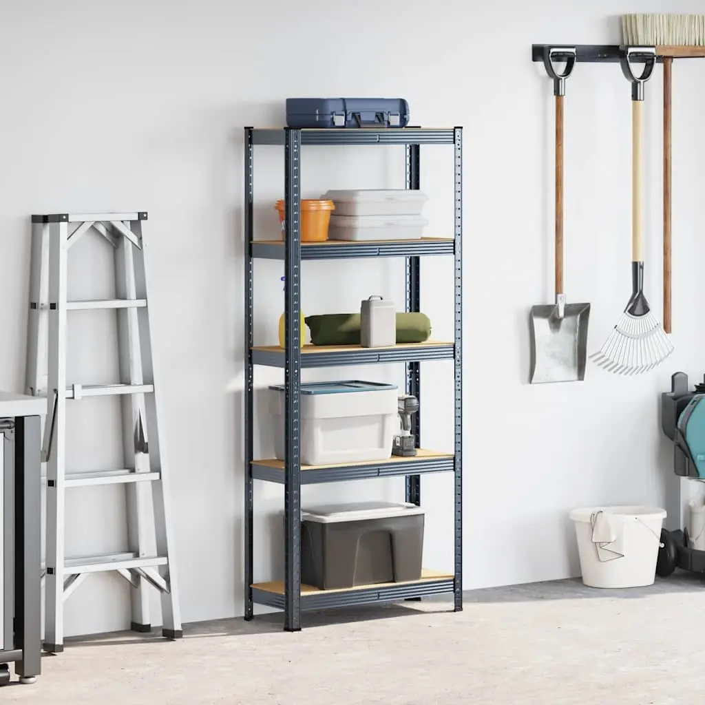 5-Layer Storage Shelf Anthracite Steel Frame Engineered Wood