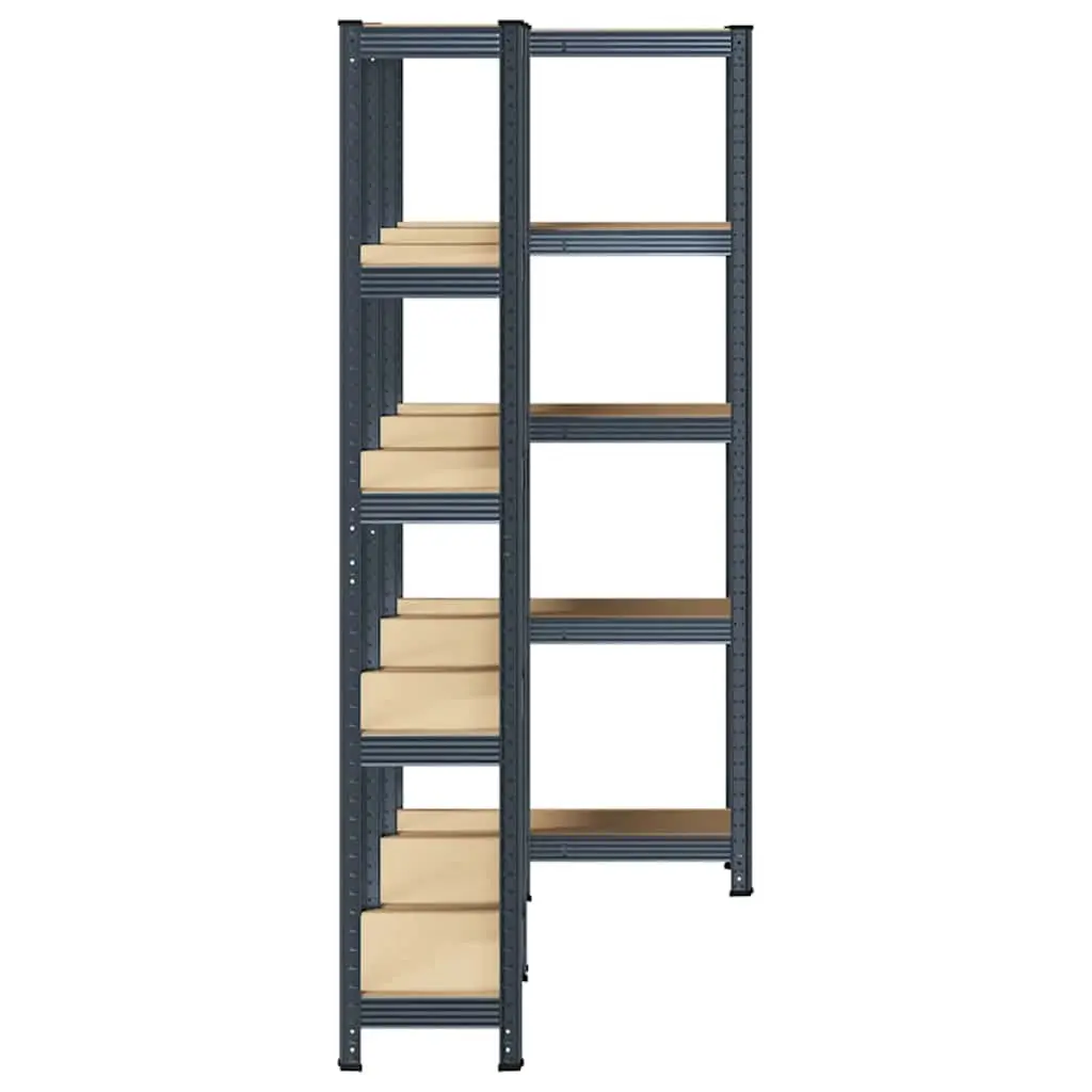 Industrial Storage Shelves 5-Layer Steel Engineered Wood Height-Adjustable Shelving Unit