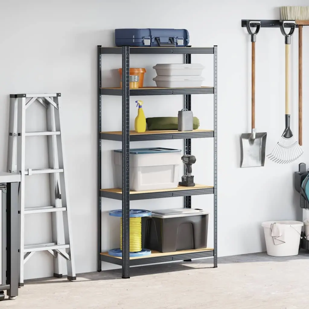 5-Layer Storage Shelf Anthracite Steel Engineered Wood