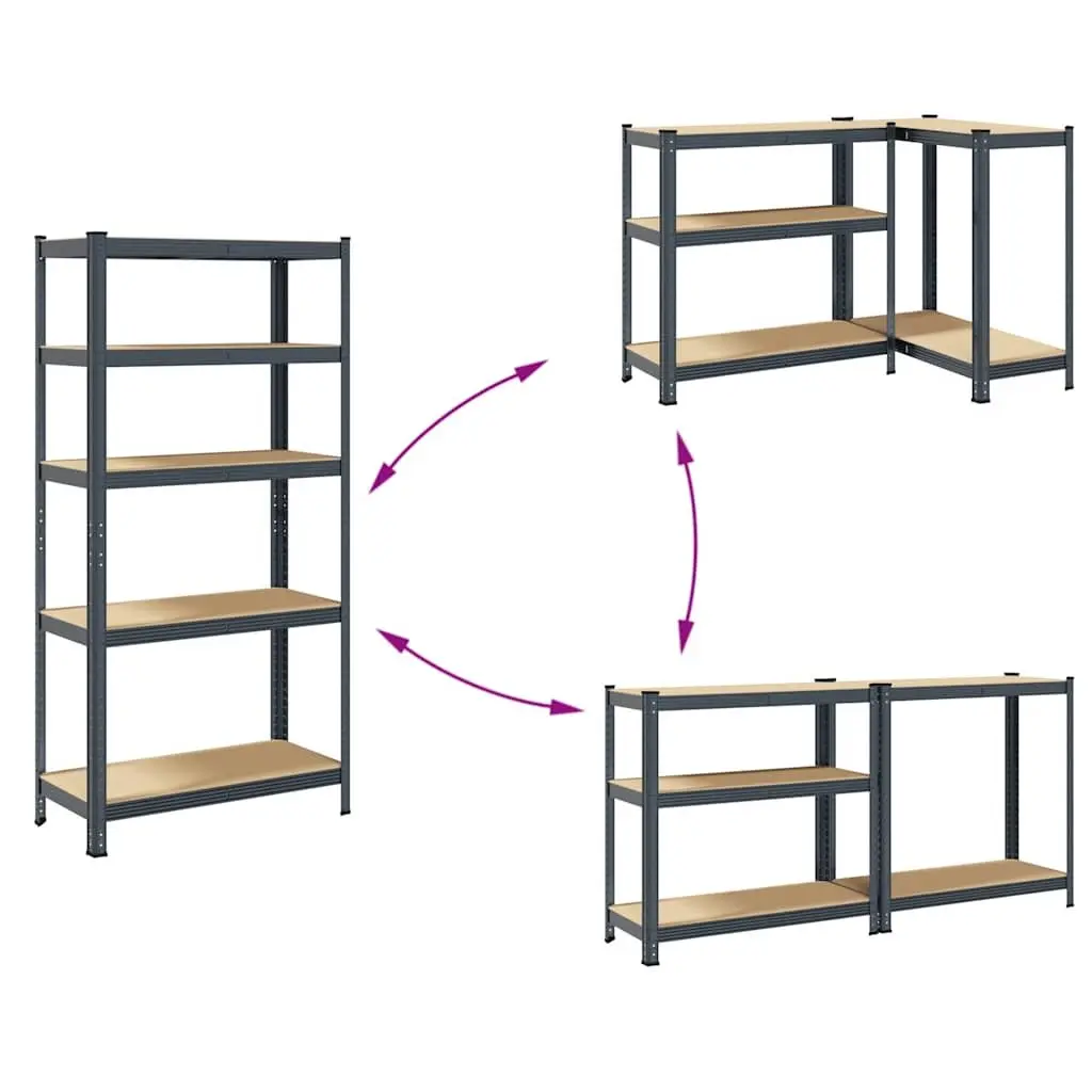 5-Layer Storage Shelf Anthracite Steel Engineered Wood
