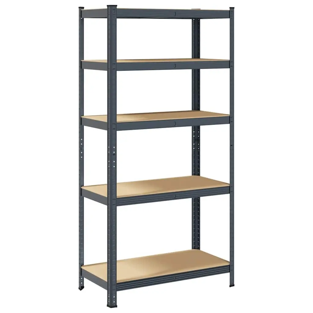 5-Layer Heavy-Duty Industrial Storage Shelf Anthracite Steel Engineered Wood