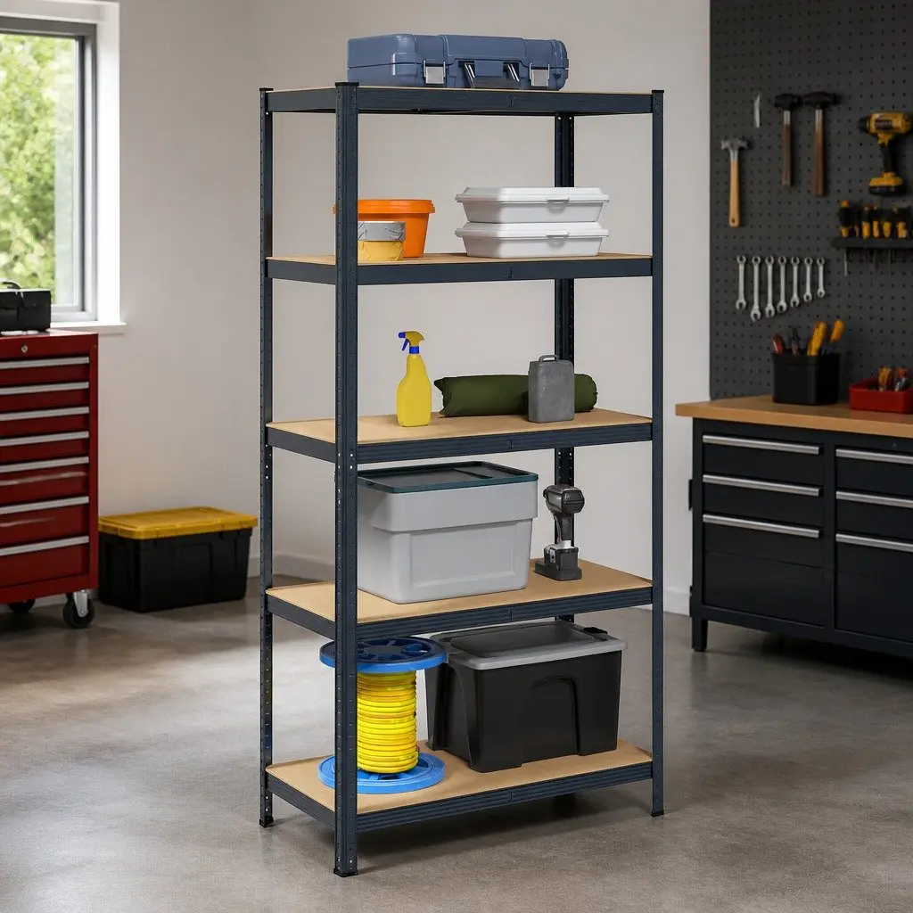 5-Layer Storage Shelf Anthracite Steel Engineered Wood