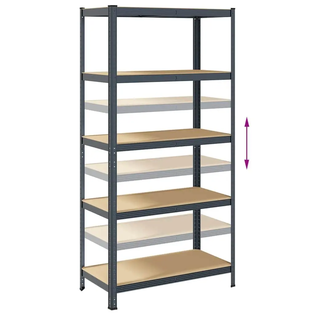 5-Layer Storage Shelf Anthracite Steel Engineered Wood