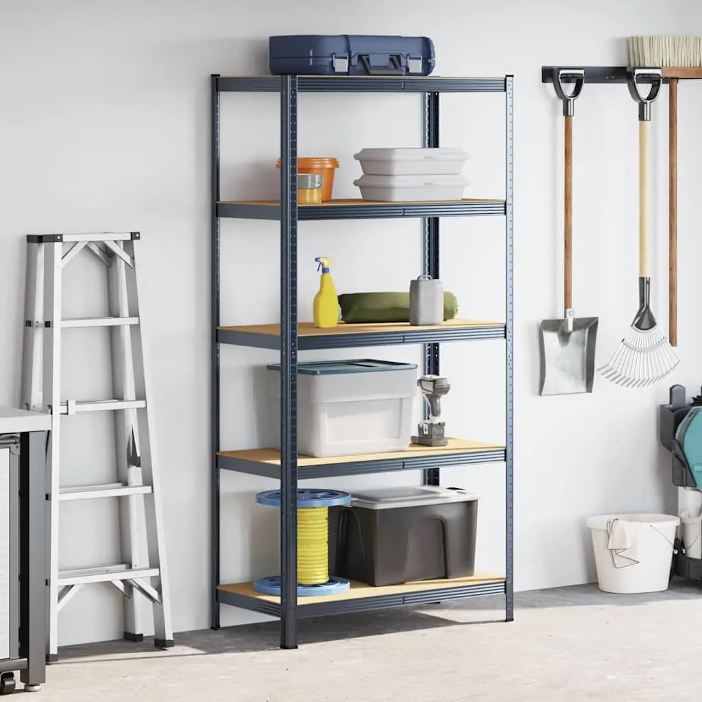 5-Layer Storage Shelf Anthracite Steel Engineered Wood