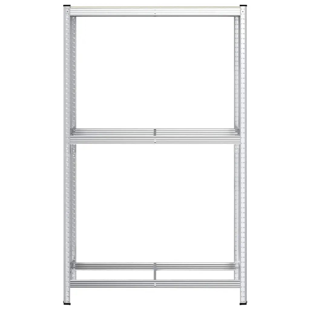 2-Layer Tyre Shelf Height Adjustable Silver Steel Storage Rack
