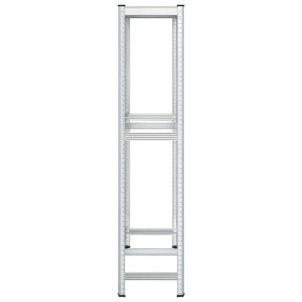 2-Layer Tyre Shelf Height Adjustable Silver Steel Storage Rack