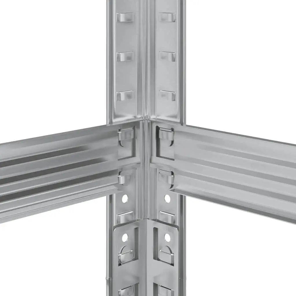 2-Layer Tyre Shelf Height Adjustable Silver Steel Storage Rack