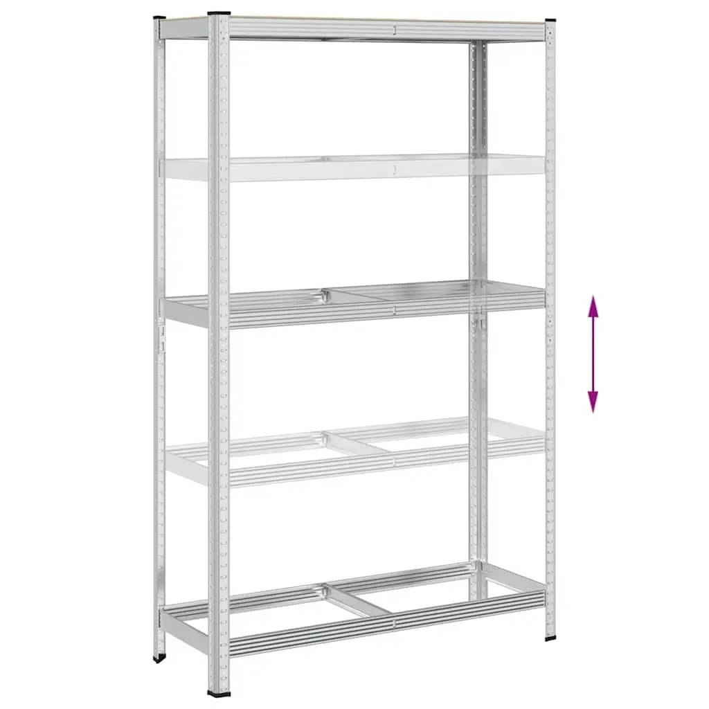 2-Layer Tyre Shelf Height Adjustable Silver Steel Storage Rack