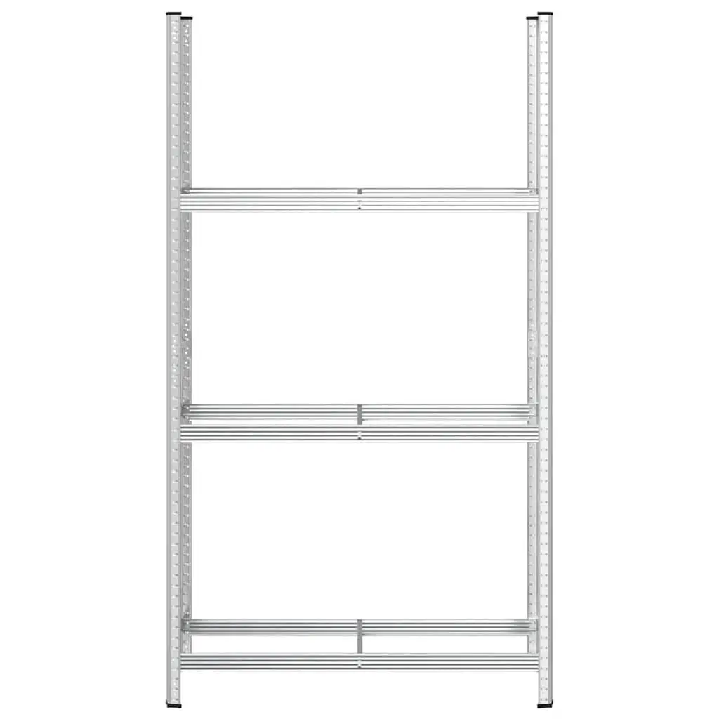 3-Layer Tyre Shelf Silver Steel 110x40x200cm Garage Storage Industrial Shelving