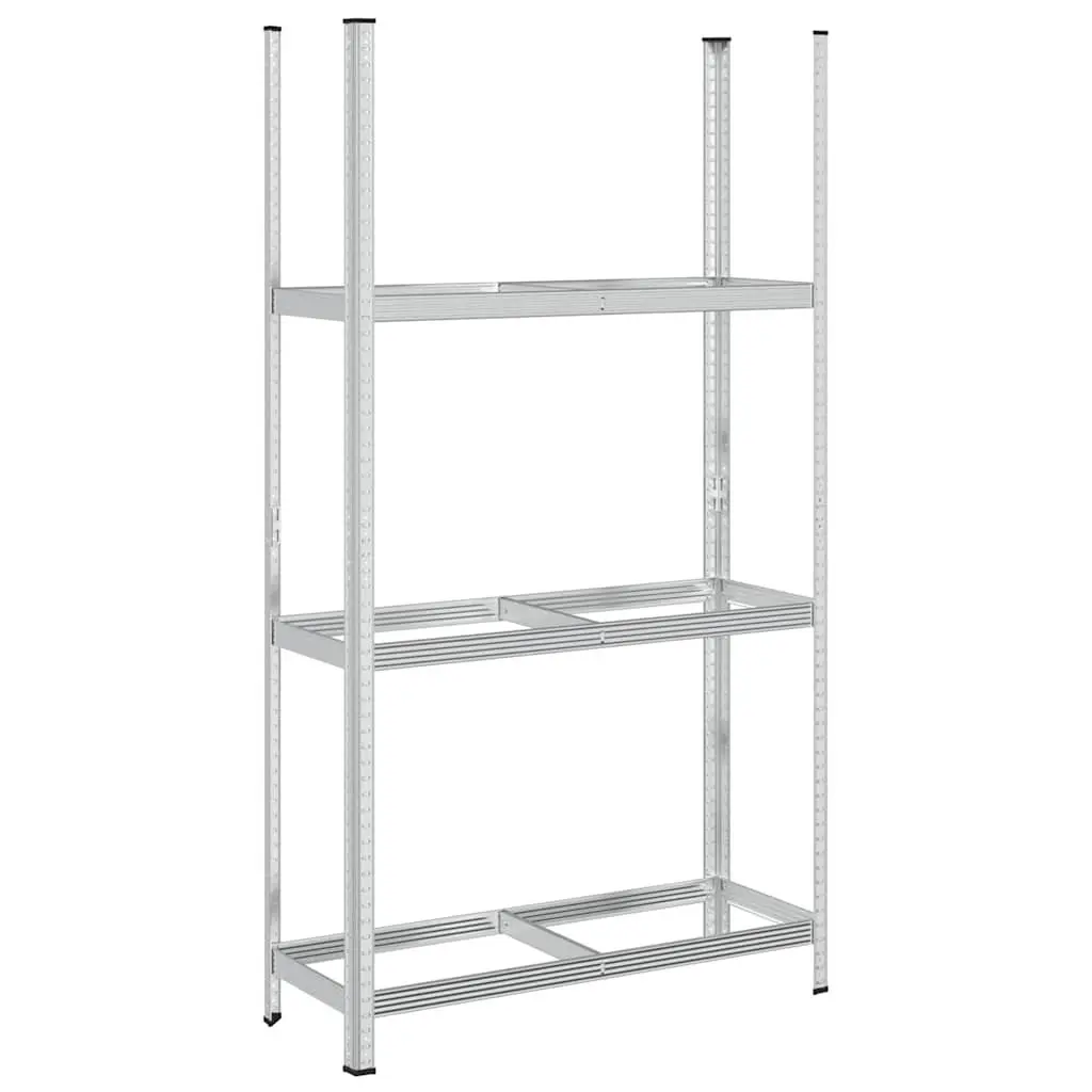 3-Layer Tyre Shelf Silver Steel 110x40x200cm Garage Storage Industrial Shelving