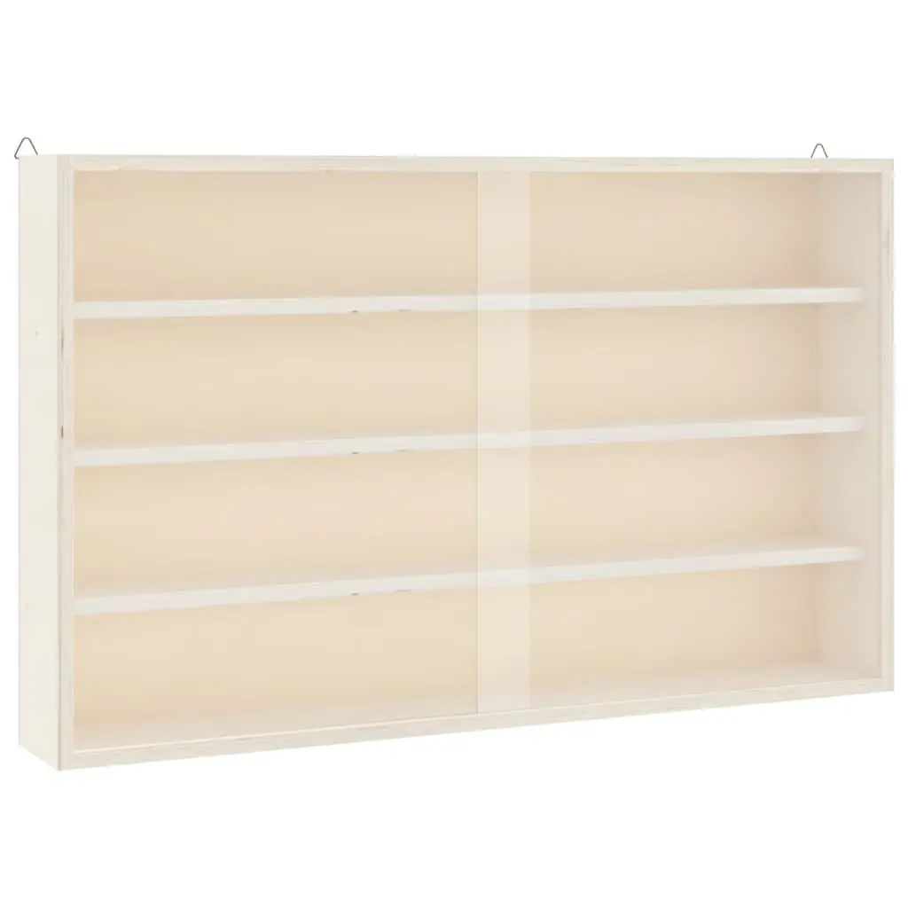 Wooden Wall Mounted Display Cabinet with Doors 4 Shelves