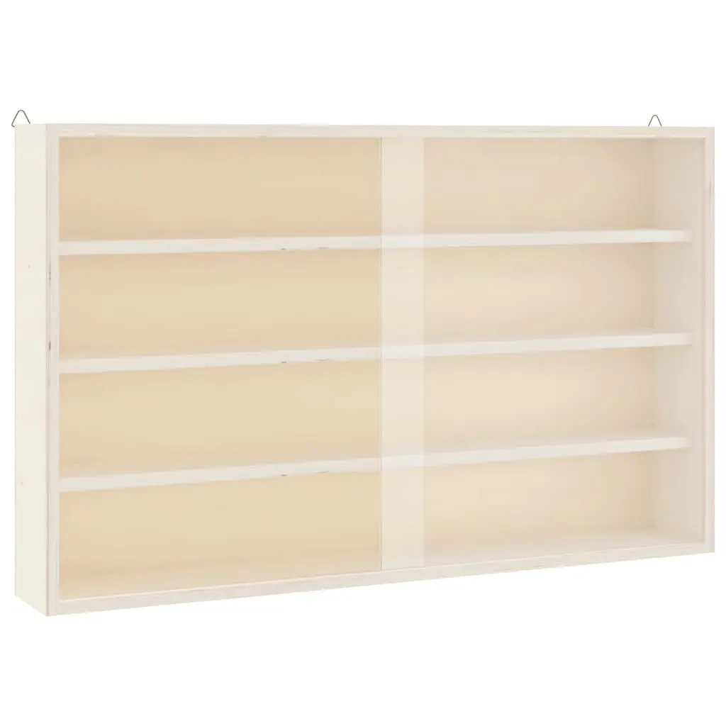 Wooden Wall Mounted Display Cabinet with Doors 4 Shelves